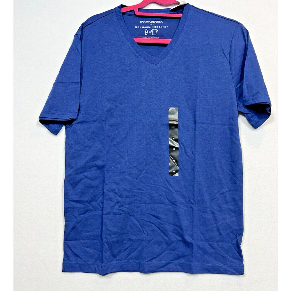 Banana Republic Mens Size M Cotton V-Neck‎ Short Sleeve Eco Premium Wash T-Shirt